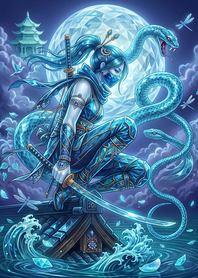 Crystal Ninja with Serpent Guardian