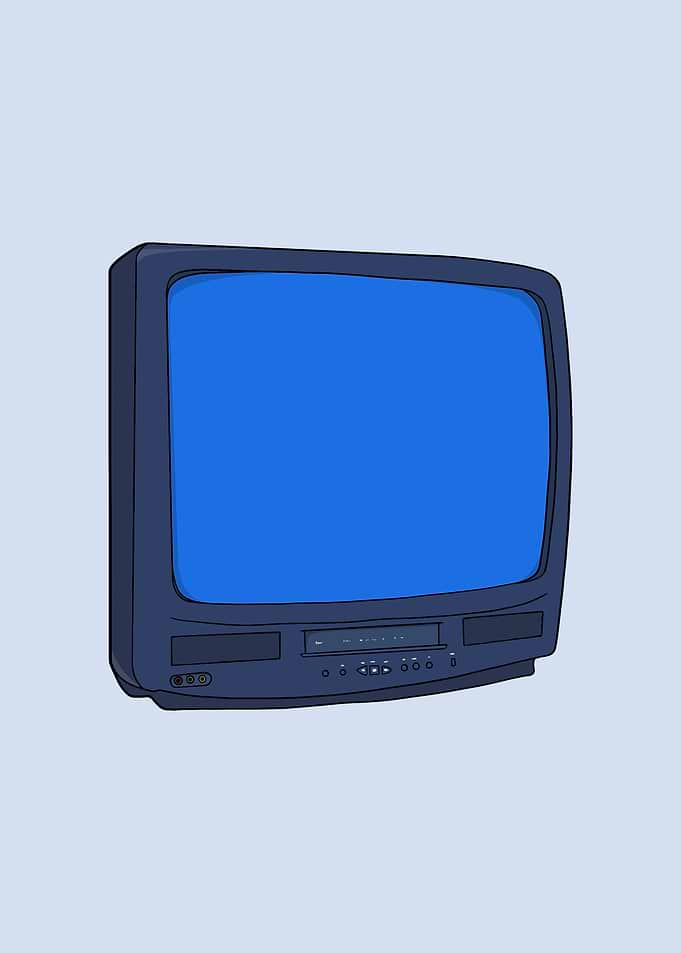 Retro CRT Television with VCR