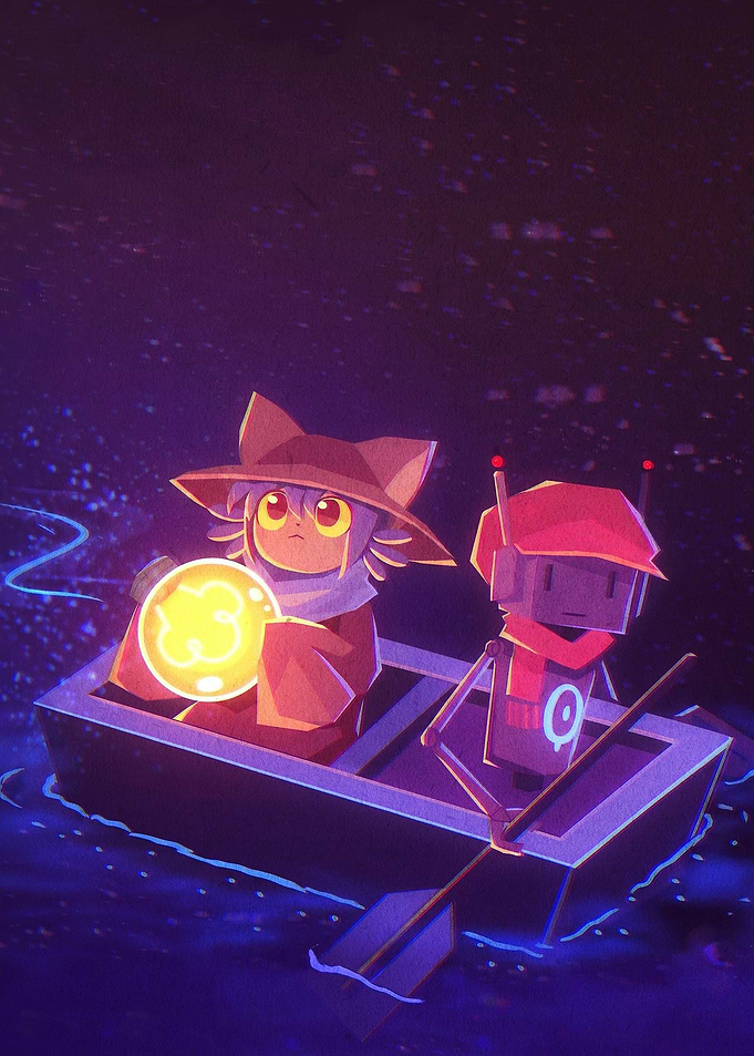 Niko and Proto in a Boat