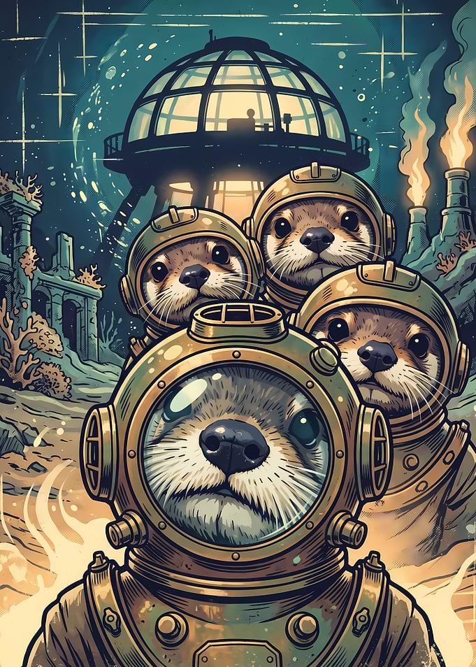 Otters in Space Helmets