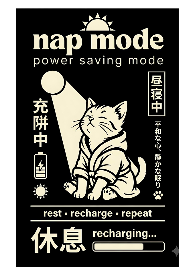 Nap Mode Cat Recharging Poster