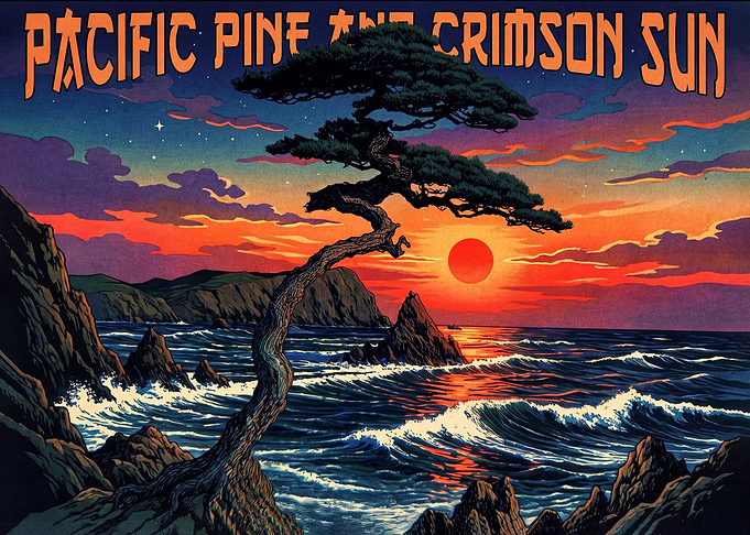 Pacific Pine and Crimson Sun