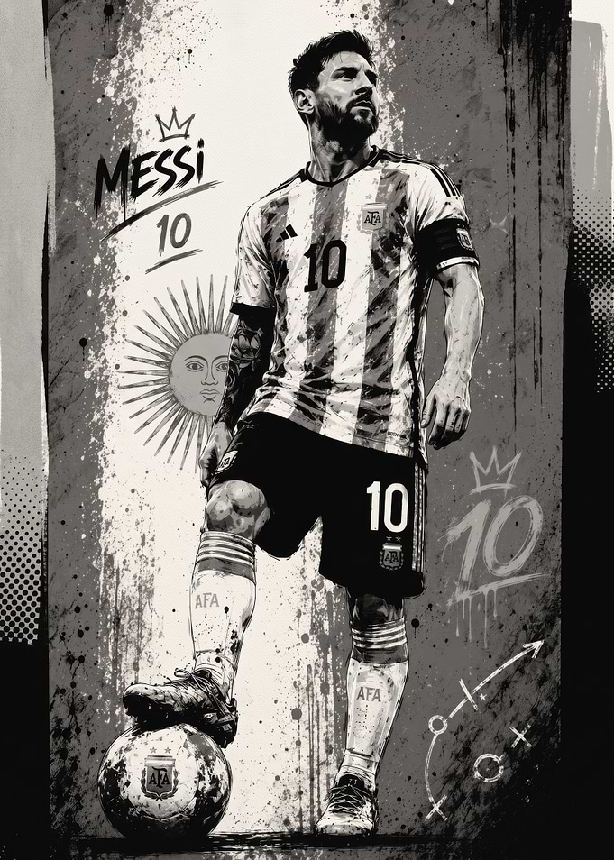Lionel Messi Argentina Soccer Poster