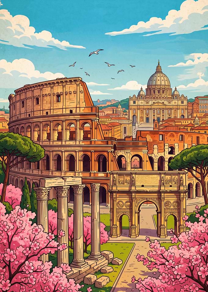 Illustrated Landmarks of Rome
