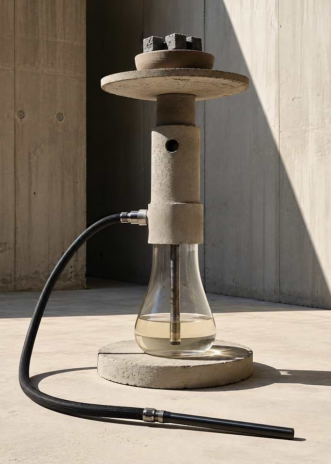 Minimalist Concrete and Glass Hookah