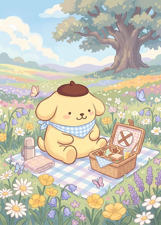 Pompompurin Having a Picnic