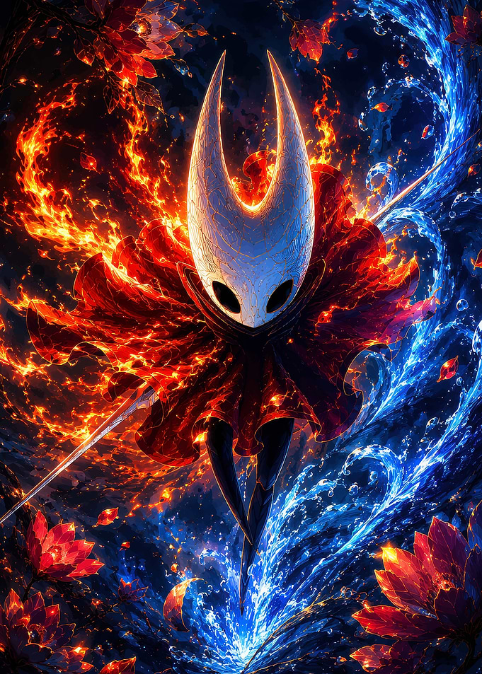 Hornet from Hollow Knight Elemental Art