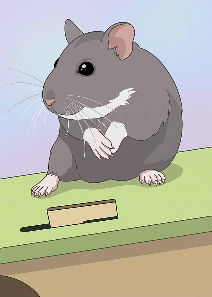 Cute Cartoon BabyBlue Hamster Illustration