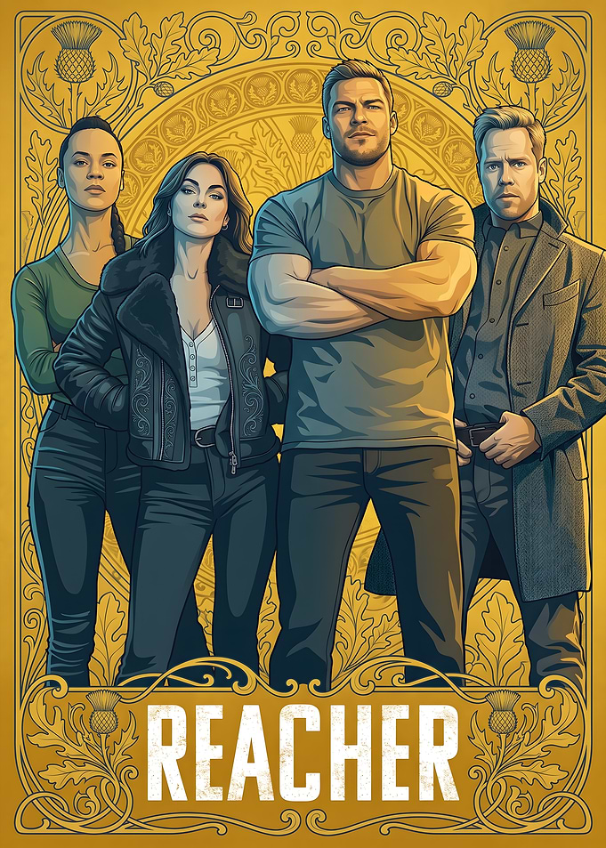 Reacher TV Series Art Nouveau Poster