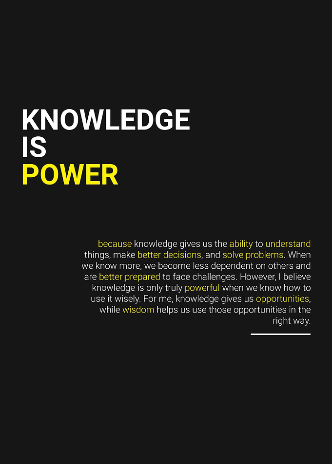 Knowledge Is Power Inspirational Quote Poster