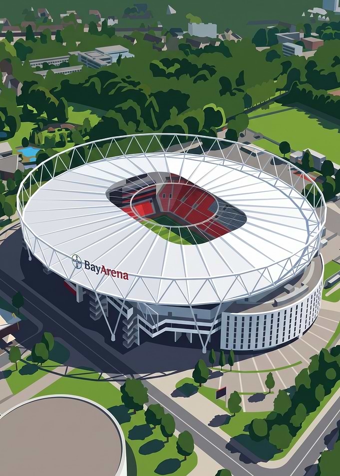 Aerial View of BayArena Stadium