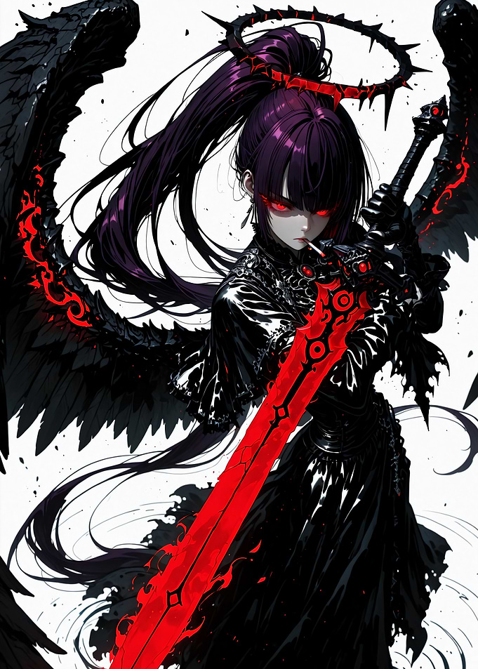 Dark Fallen Angel Warrior