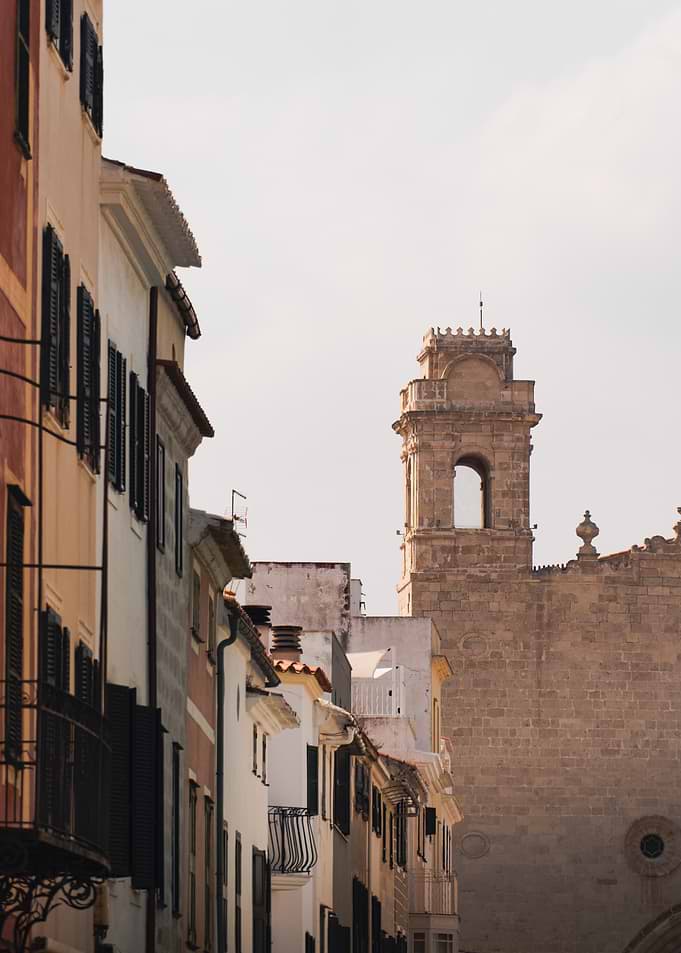 Historic Mediterranean Street and Bell Tower