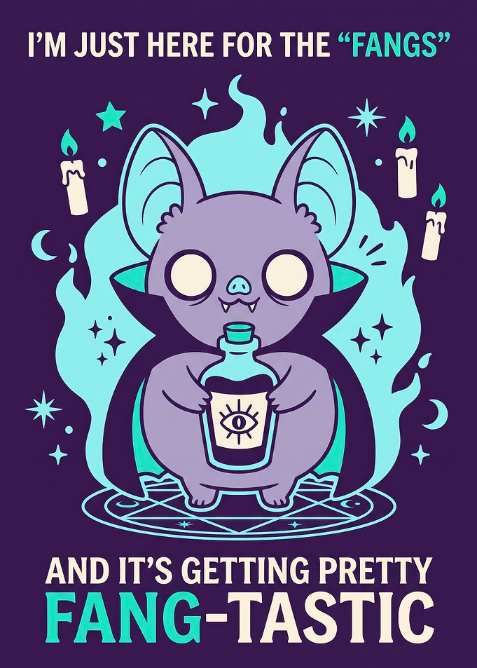 Cute Vampire Bat Potion Illustration