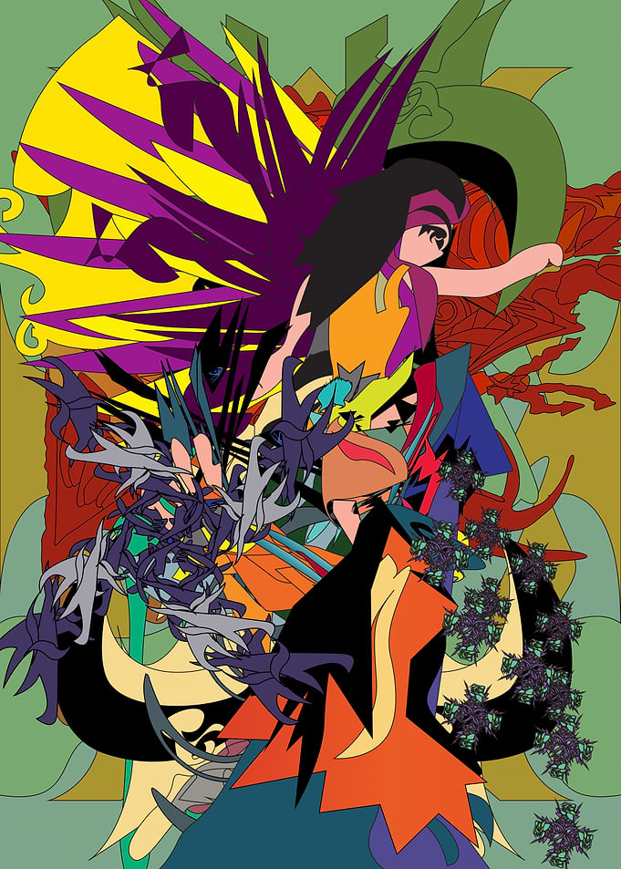 Abstract Anime Style Digital Illustration