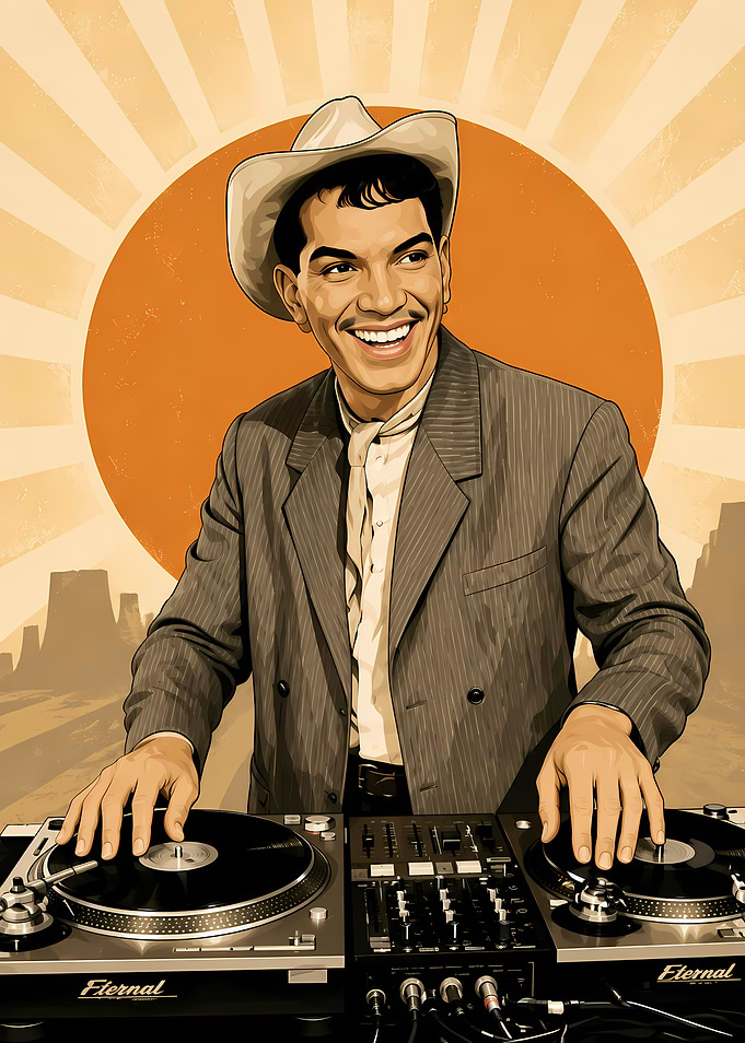 Cantinflas DJ Retro Poster