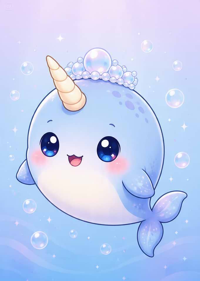 Cute Kawaii Narwhal Princess