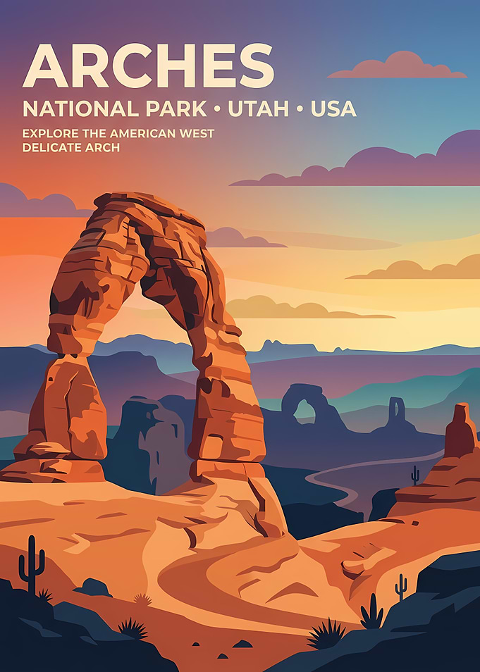 Arches National Park Travel Poster