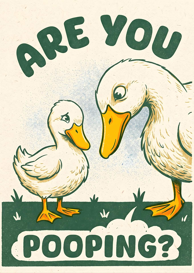 Funny Duck Are You Pooping Poster
