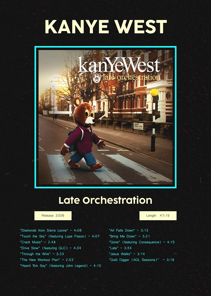 Kanye West Late Orchestration Album Poster