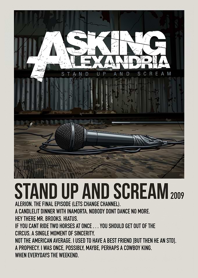 Asking Alexandria Stand Up and Scream Tracklist Poster