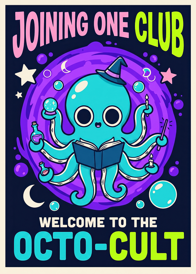 Cute Octopus Wizard Poster
