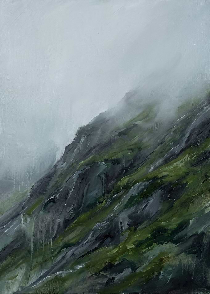 Emerald Highland Slope Sea Mist Art