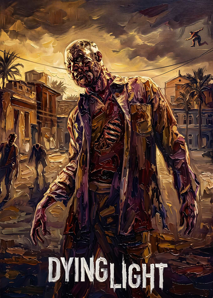 Dying Light Zombie Oil Painting