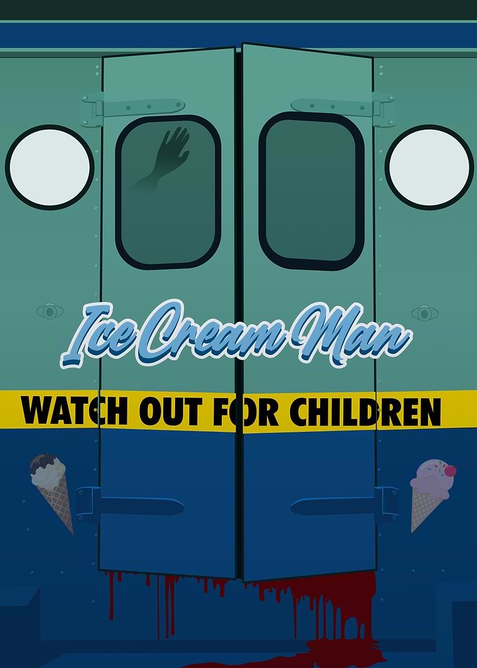 Creepy Ice Cream Man Horror Poster