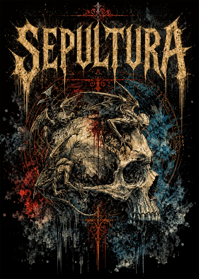 Sepultura Skull and Demons Artwork