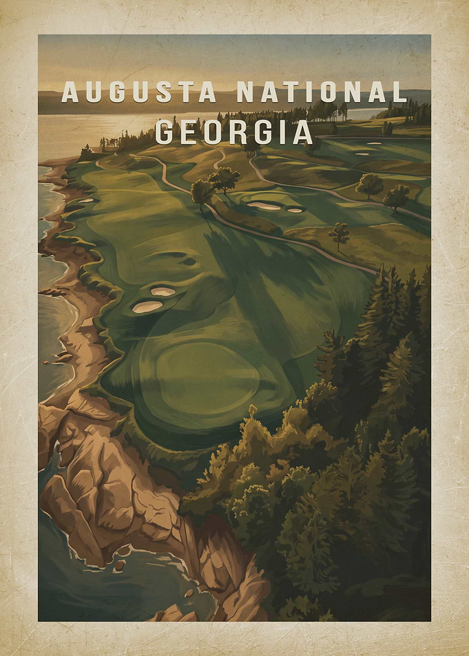 Augusta National Golf Course Vintage Poster
