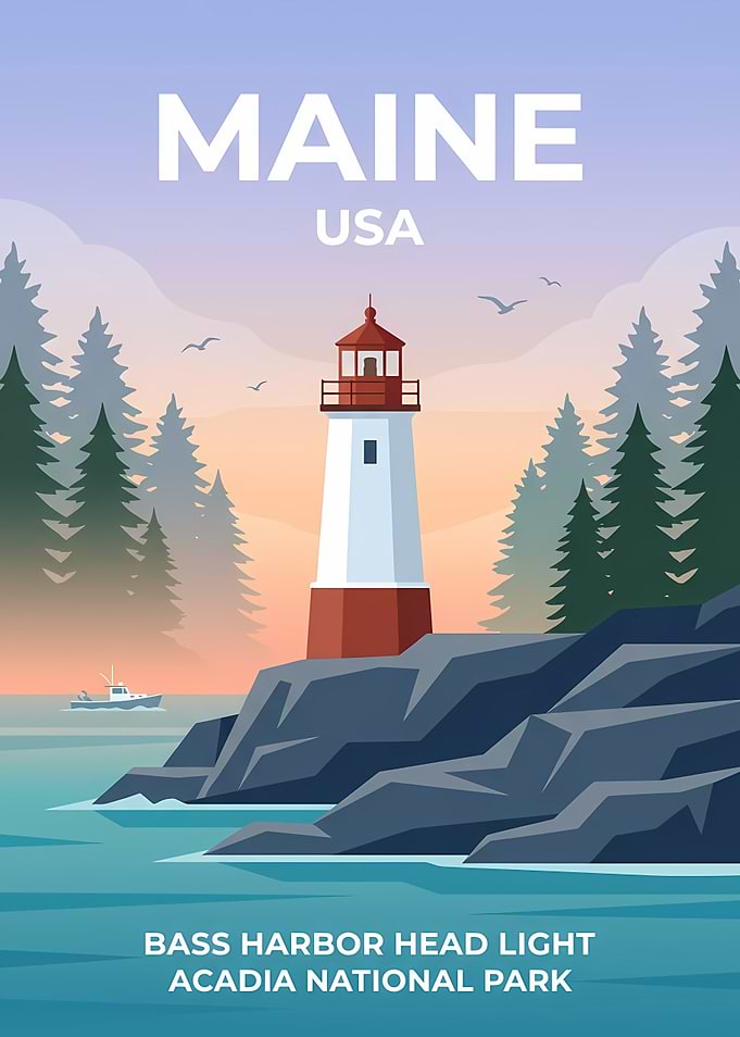 Bass Harbor Head Light Maine Poster