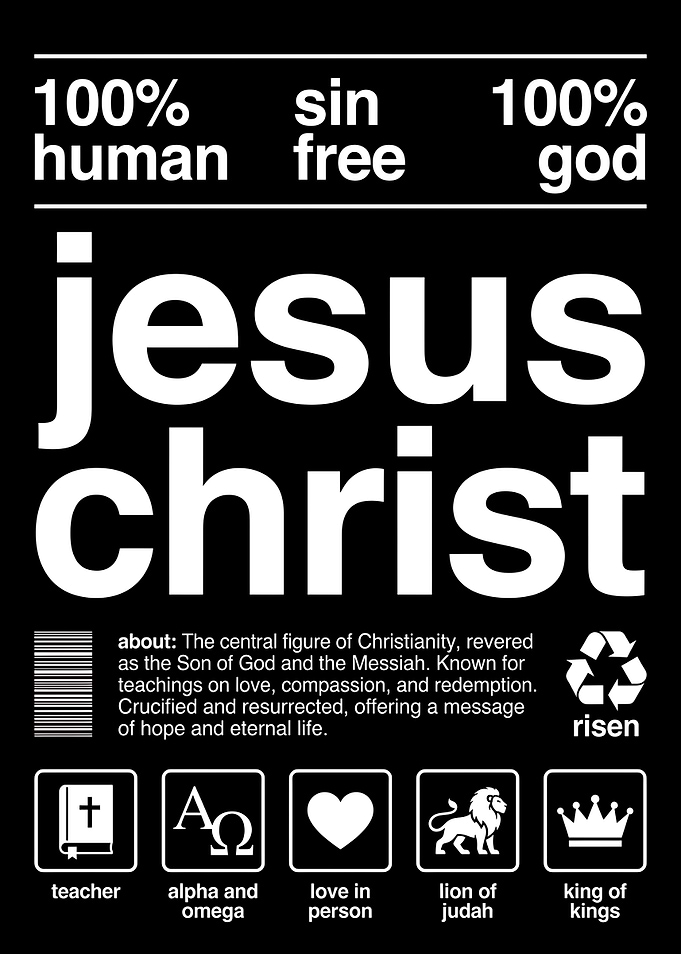 Jesus Christ Minimalist Infographic Poster
