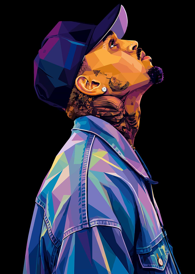 Chris Brown Low Poly Portrait