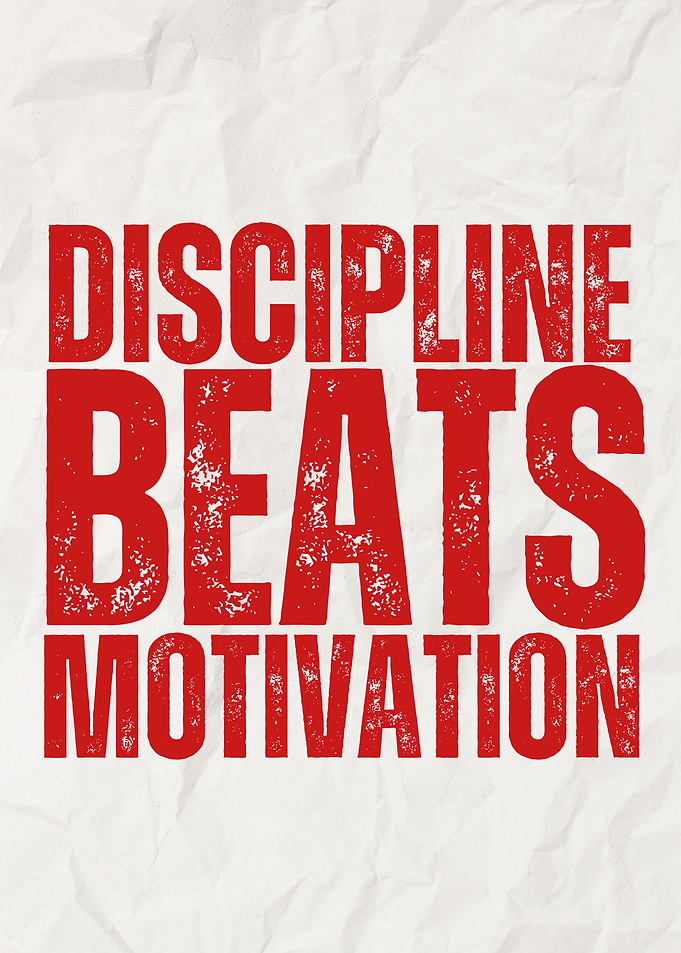 Discipline Beats Motivation Motivational Poster