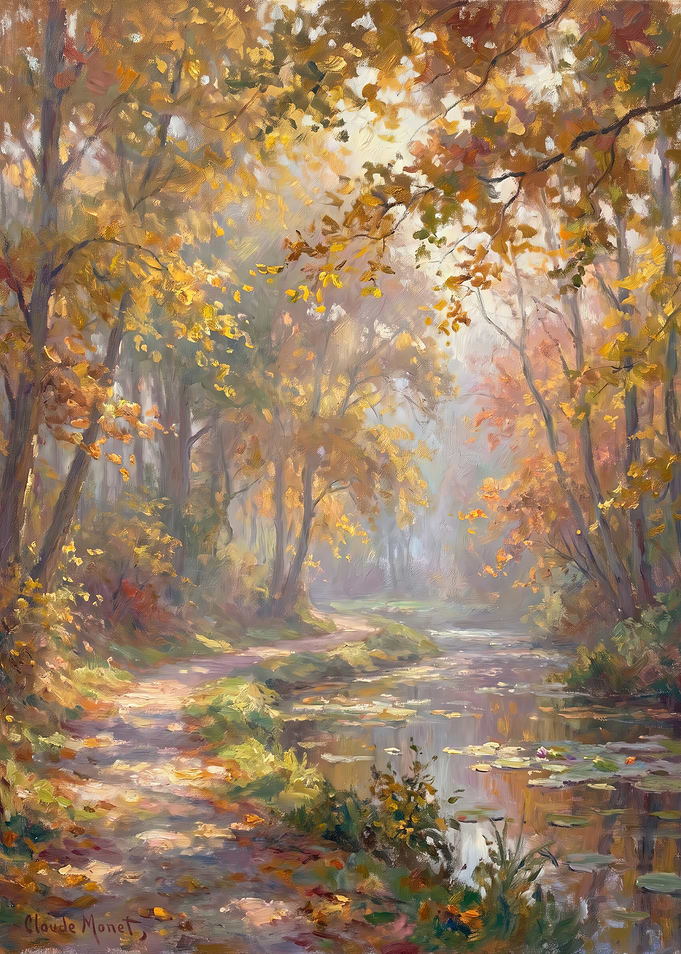 Autumn Forest Path by Claude Monet