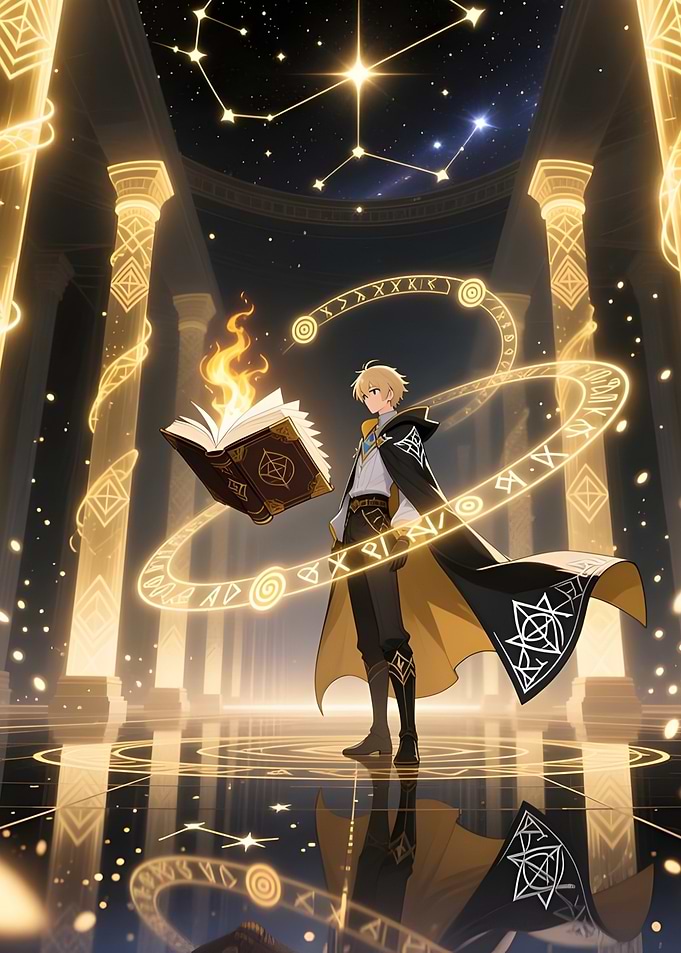 Anime Mage Casting Magic Spell