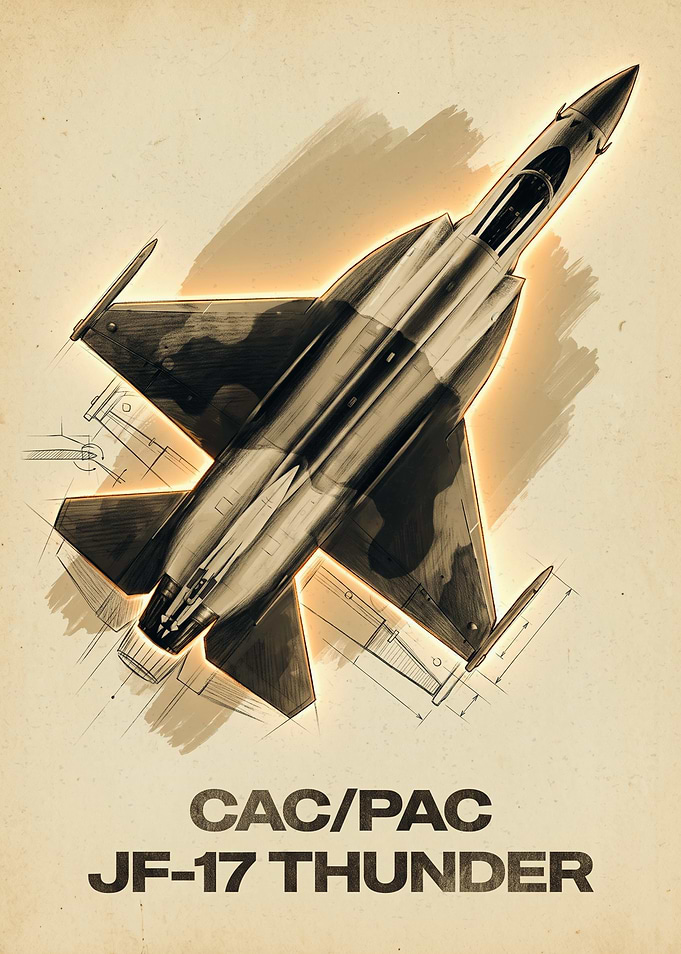 CAC/PAC JF-17 Thunder Blueprint Poster