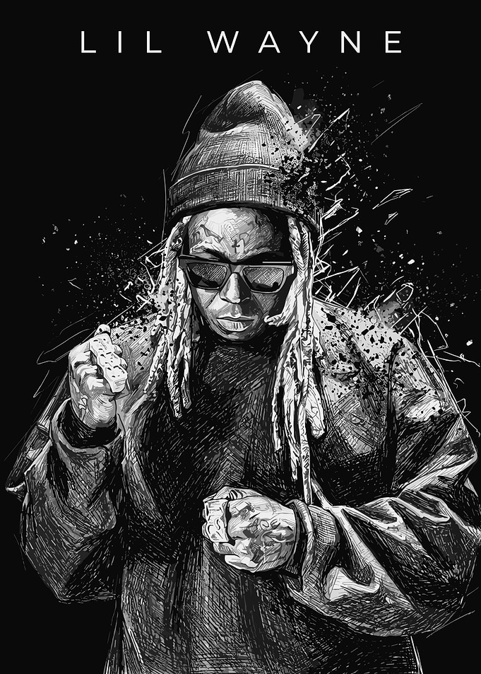 Lil Wayne Sketch Portrait Poster