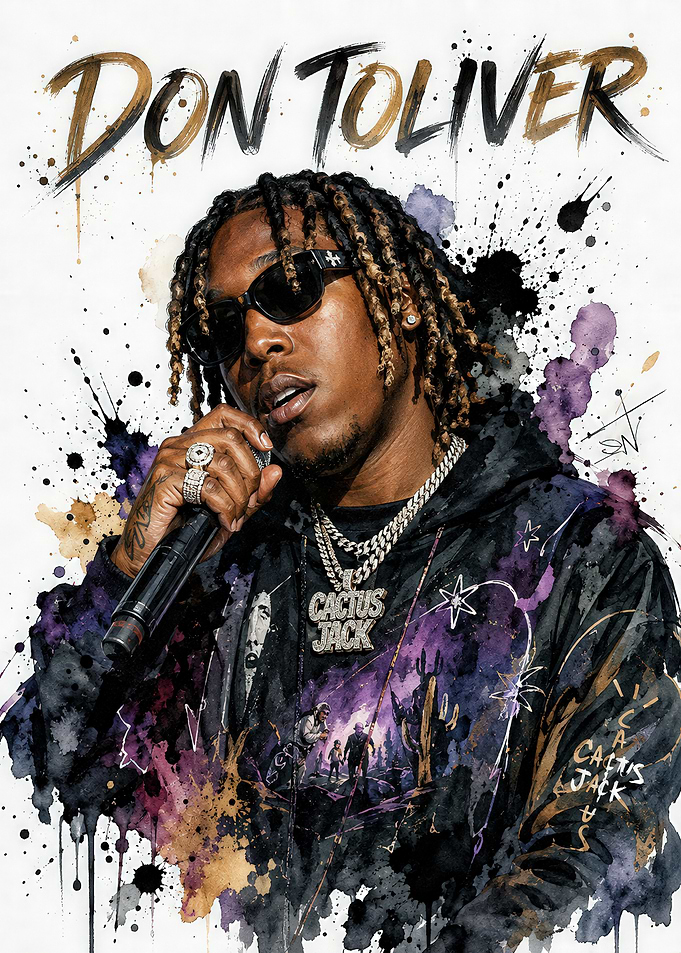 Don Toliver Watercolor Portrait