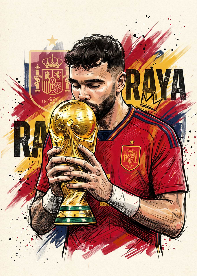 David Raya Victory Illustration