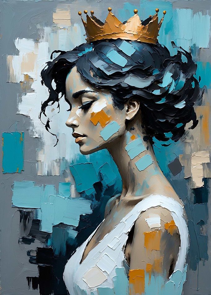 Abstract Oil Painting of a Queen