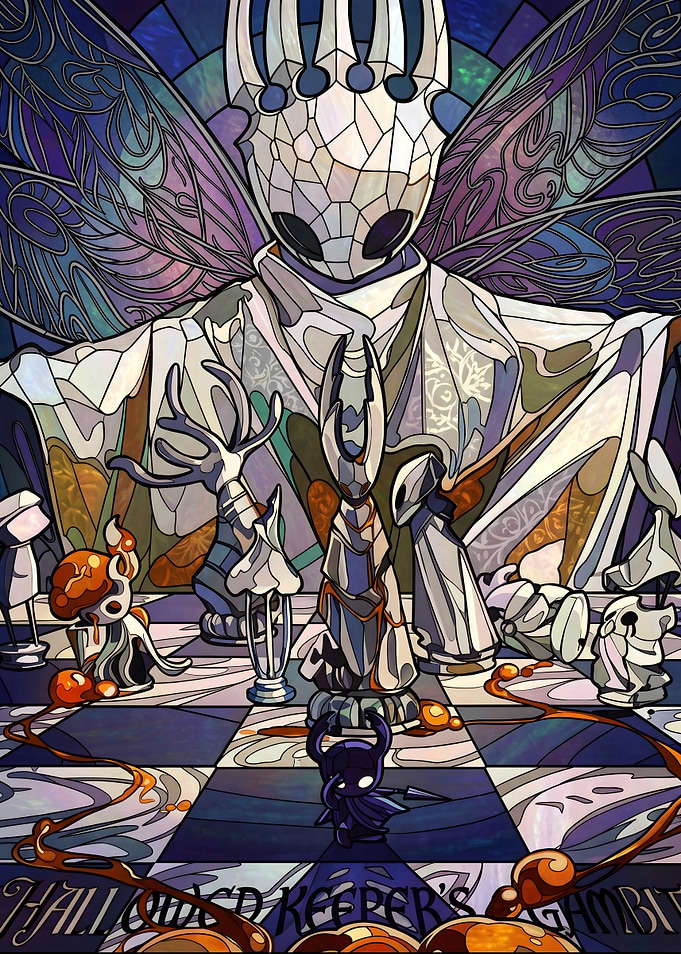 Hollow Knight Stained Glass Chessboard Art
