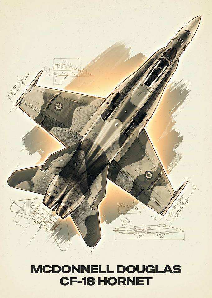 McDonnell Douglas CF-18 Hornet Blueprint Art