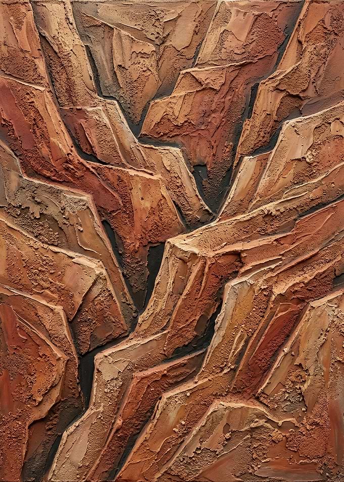 Terracotta Canyon Escarpment Relief Art