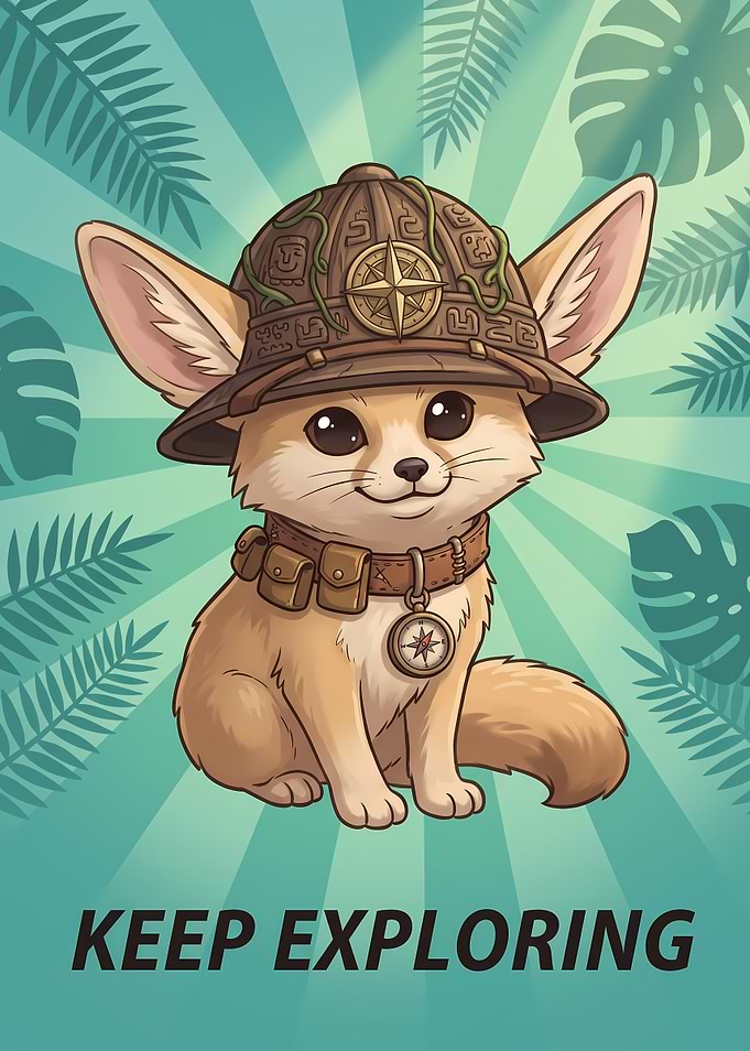 Cute Fennec Fox Explorer Poster