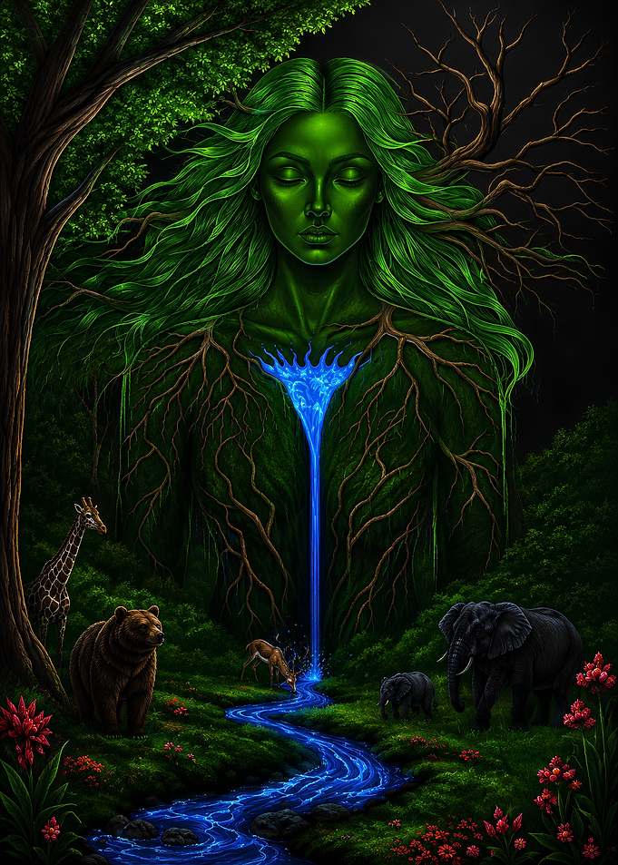 Mother Nature Spirit with Wildlife
