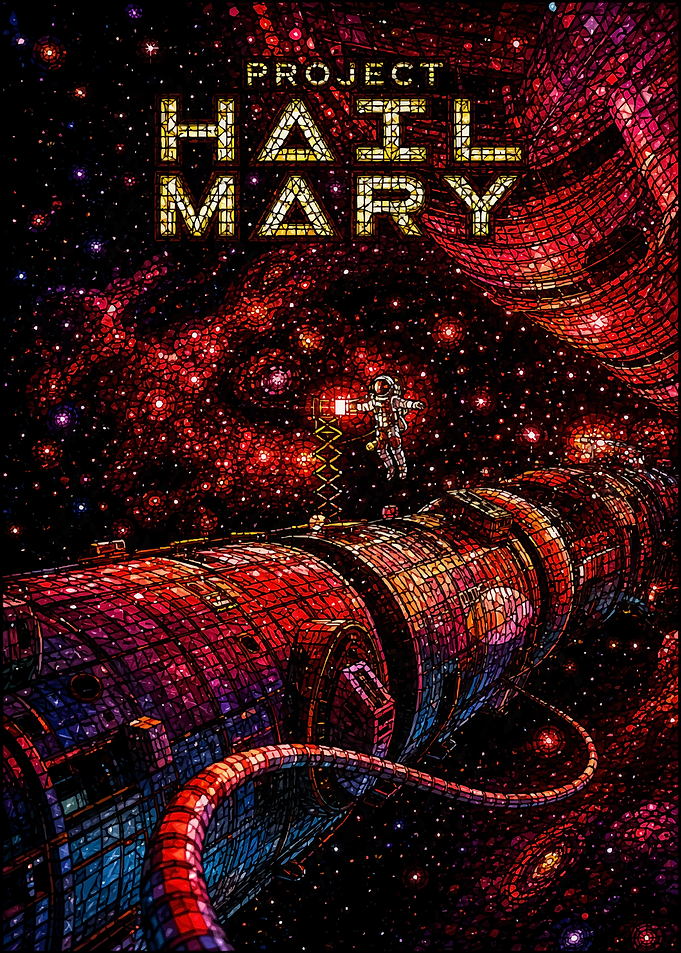 Project Hail Mary Stained Glass Poster