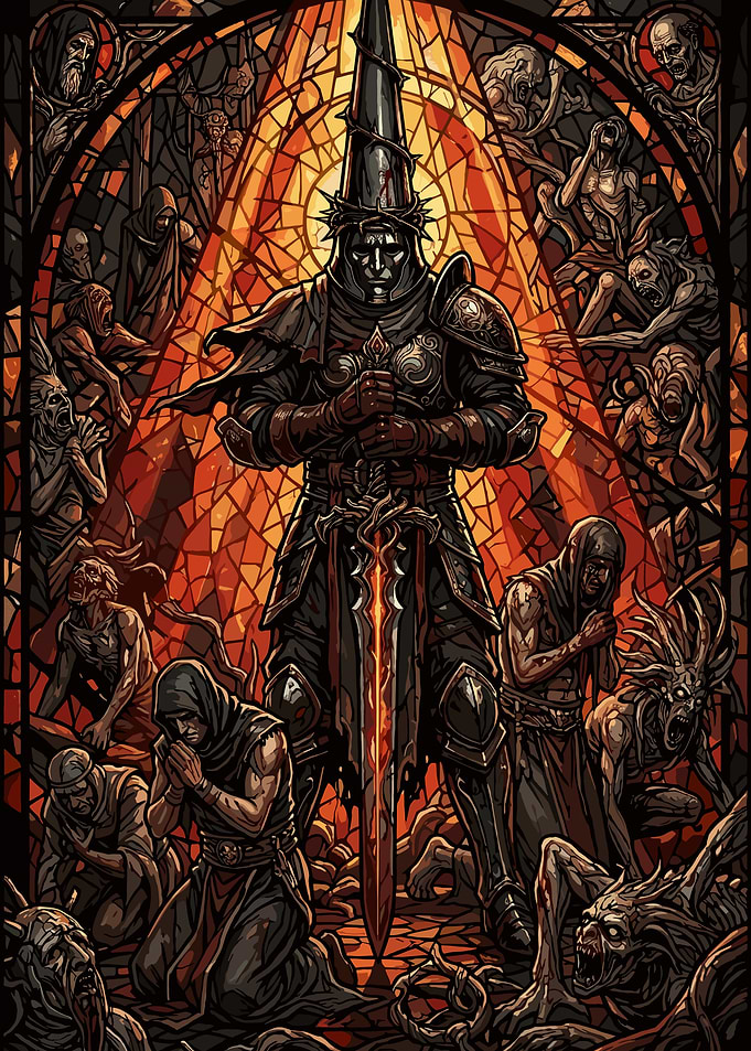 Penitent One Stained Glass Art
