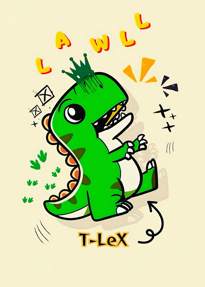 Cute Cartoon T-Rex King Illustration